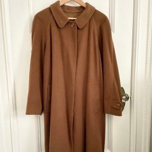 Vintage Burberry Tan Cashmere Mid-Length Coat